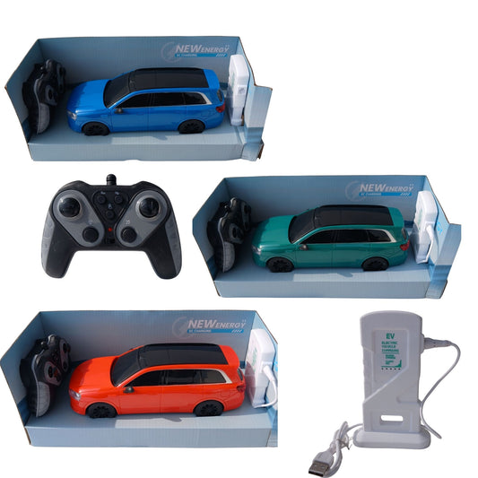 RC electric SUV toy car for kids with remote control and charging station
