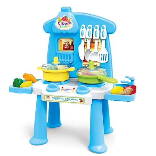 Kitchen Dream Mini Pretend Gas Stove With Shopping Cart Playset for Kids