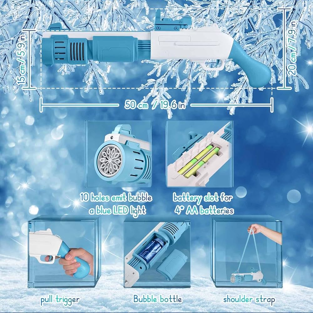 🫧🔫Electric Bubble Gun Shotgun for Kids – Automatic Bubble Blaster Toy