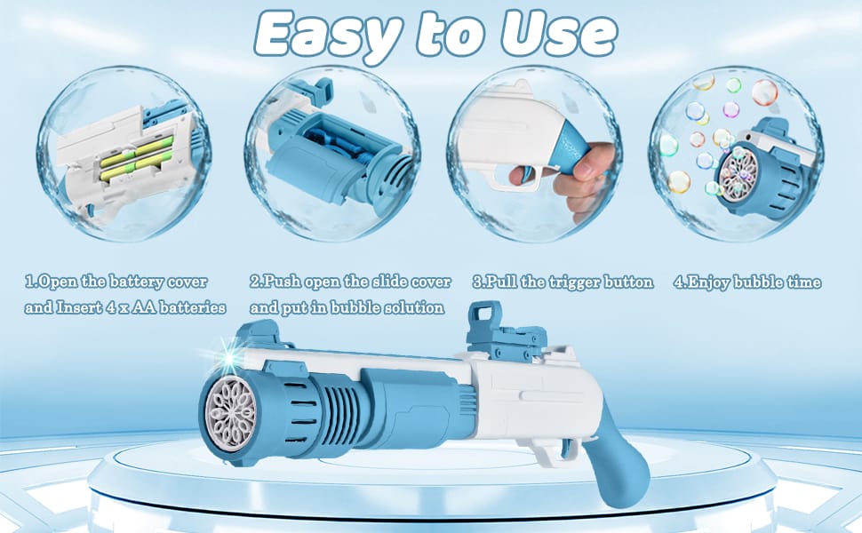 🫧🔫Electric Bubble Gun Shotgun for Kids – Automatic Bubble Blaster Toy