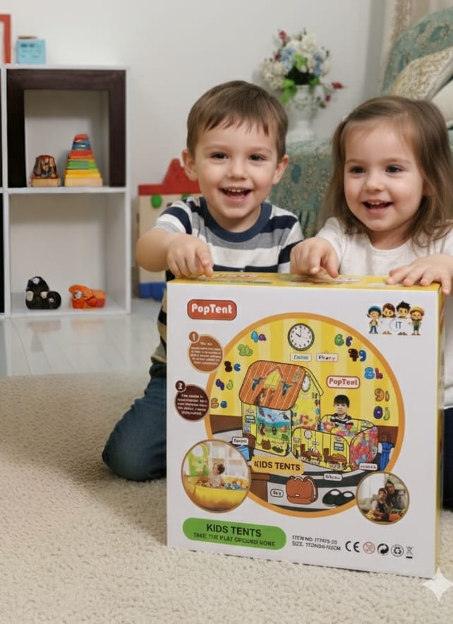 Pop-Up Kids Tent House | Indoor & Outdoor Play Tent for Kids | Foldable Children Play House