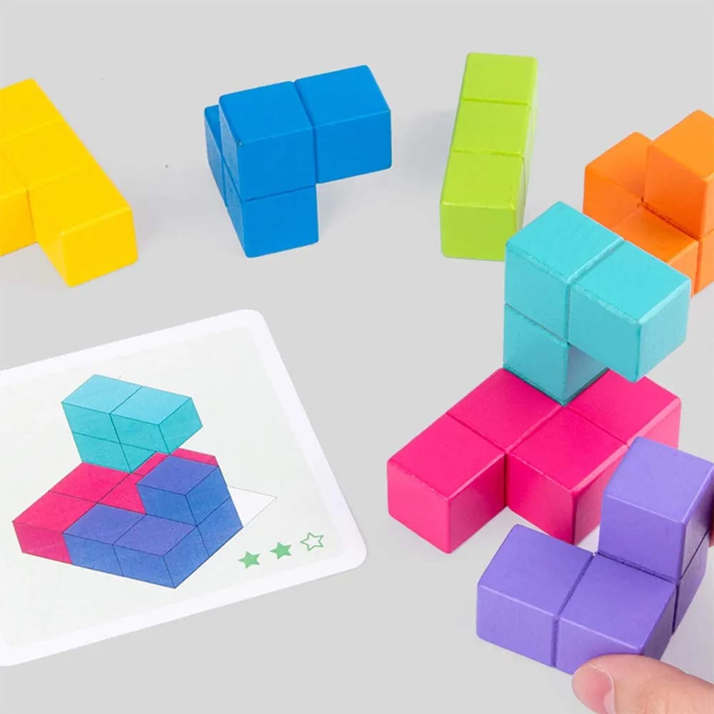 🧩🪵 Wooden Blocks 3D Mind Game Toy