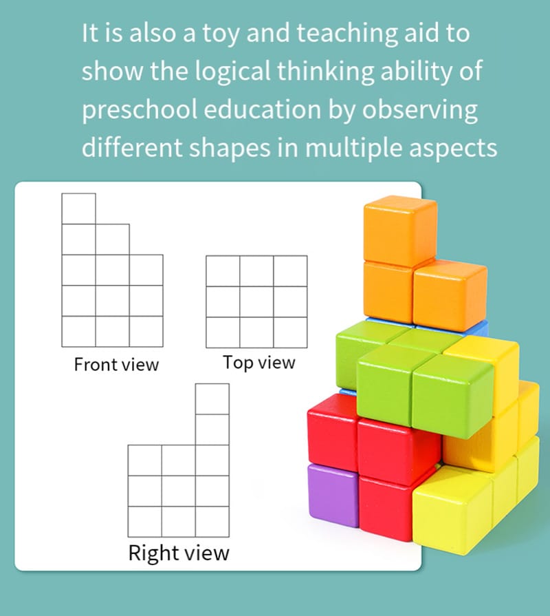 🧩🪵 Wooden Blocks 3D Mind Game Toy