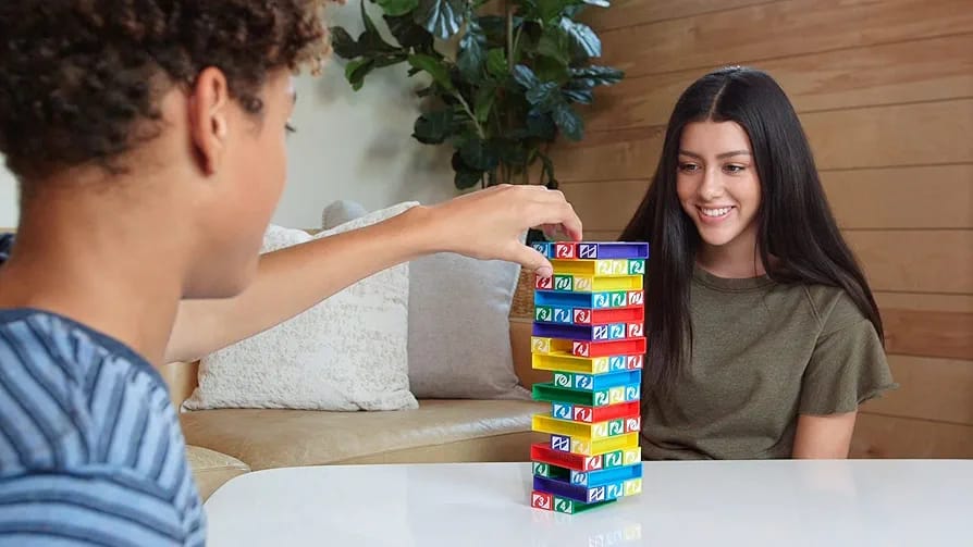 UNO Stacko Jenga Balance Game for Kids & Family