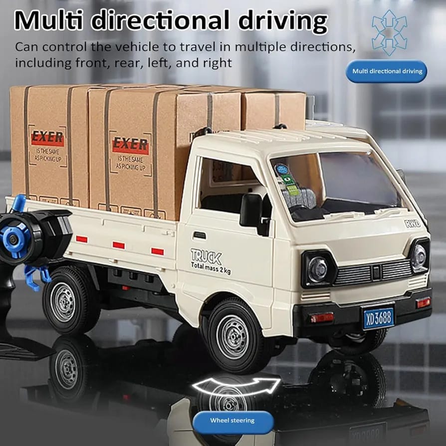 🚚 RC Truck Toy 1:16 Scale | 2.4GHz Remote Control Car | Spray Effect | LED Lights | Rechargeable Battery